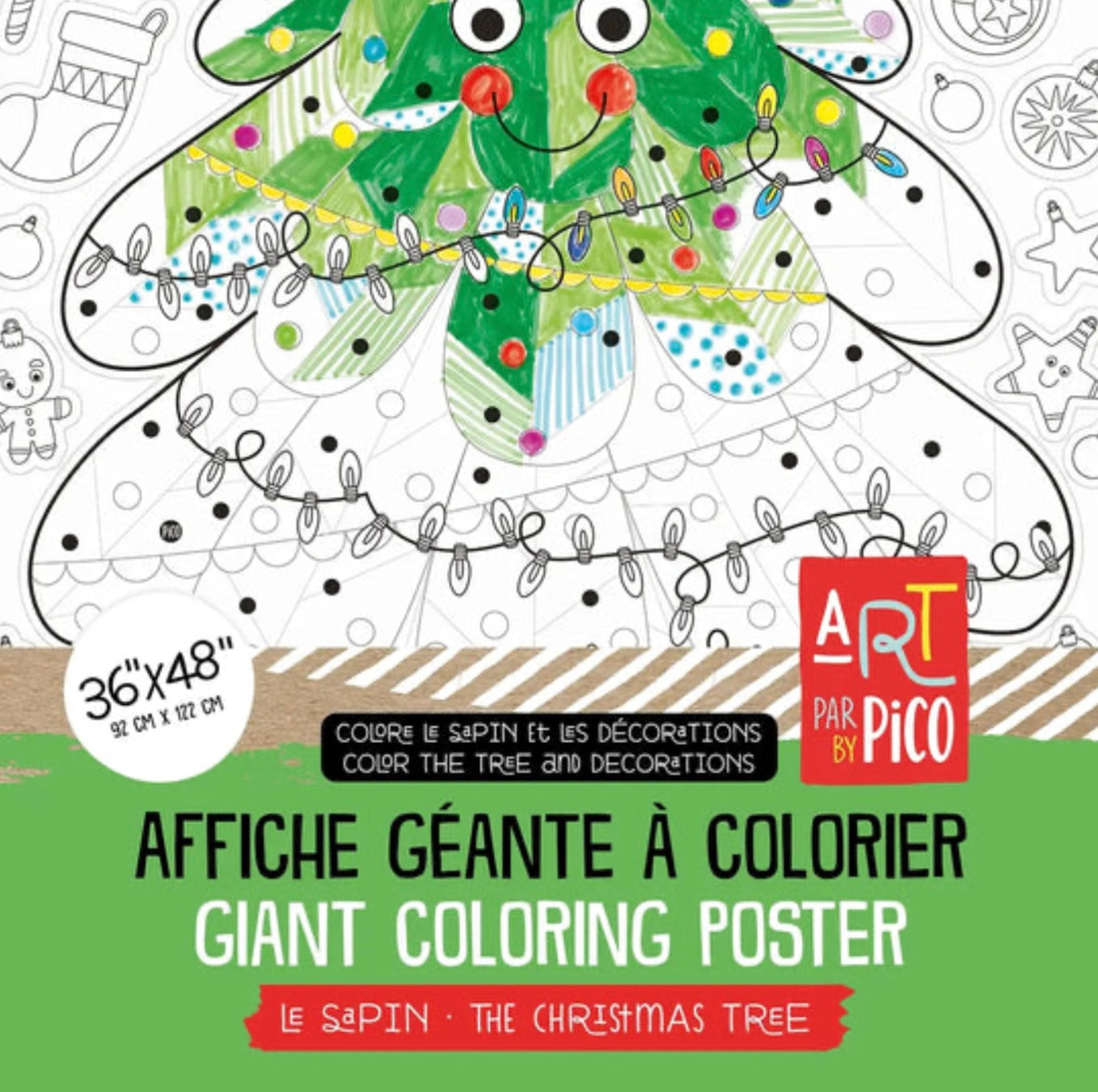 Coloriage géant Pico Tatoo le sapin