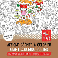 Coloriage géant pico tatoo les amis de la foret