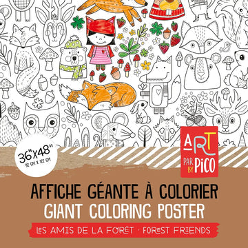 Coloriage géant pico tatoo les amis de la foret