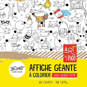 Coloriage géant pico tatoo les chats