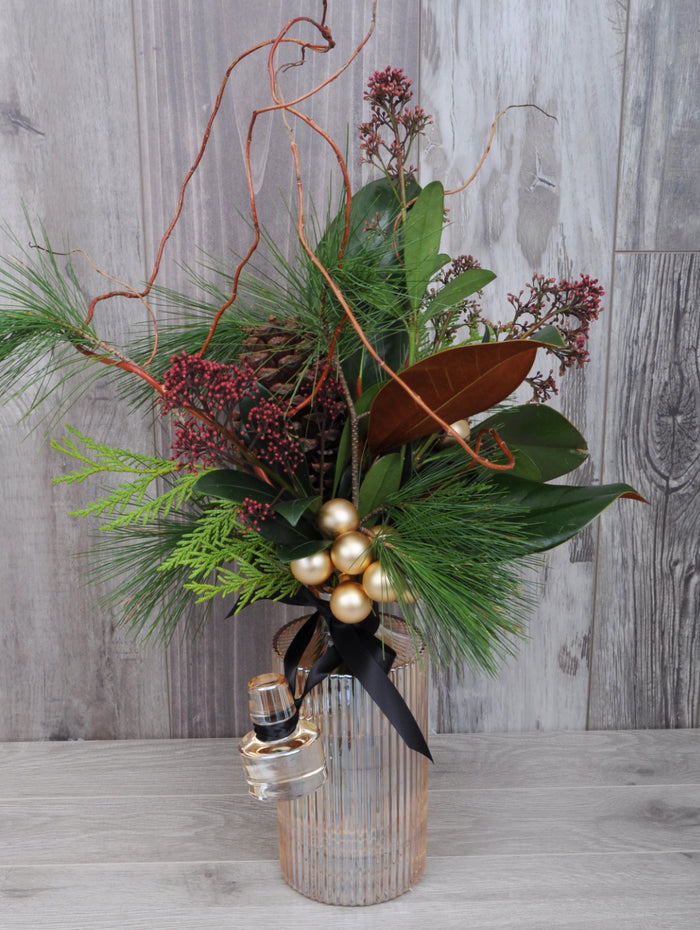 Luxueuse carafe et bouquet raffiné