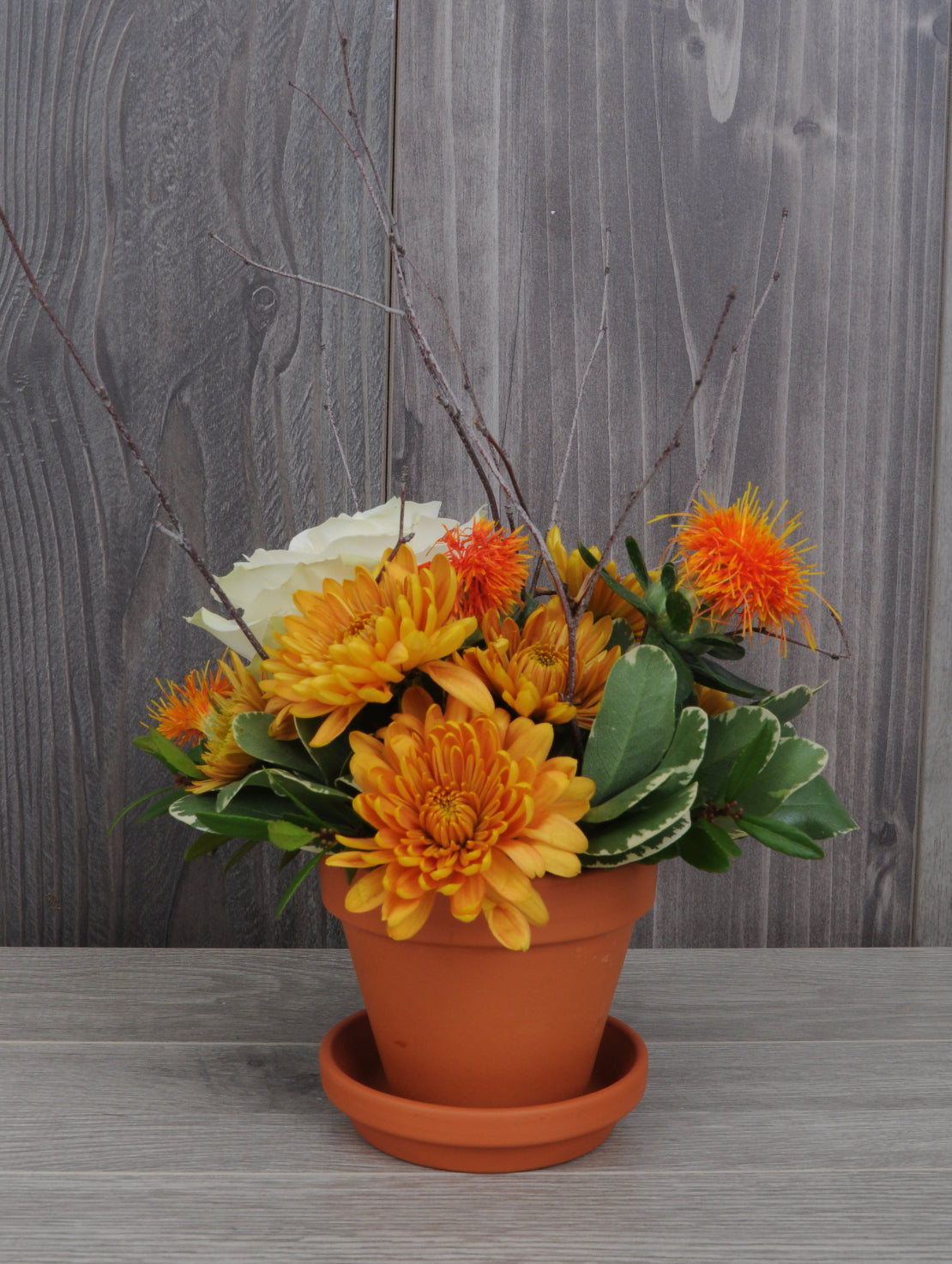 Floral fall centerpiece