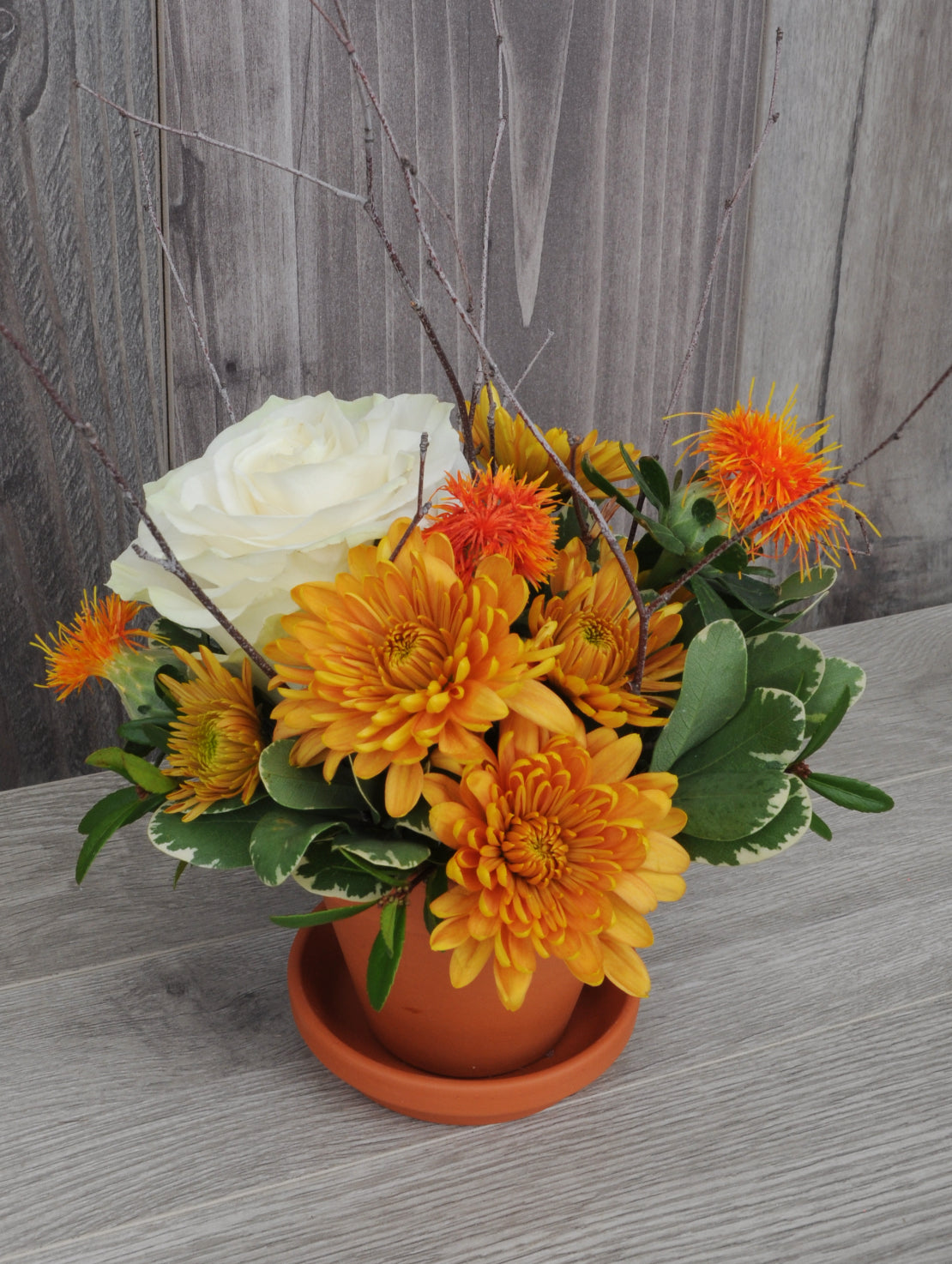 Floral fall centerpiece