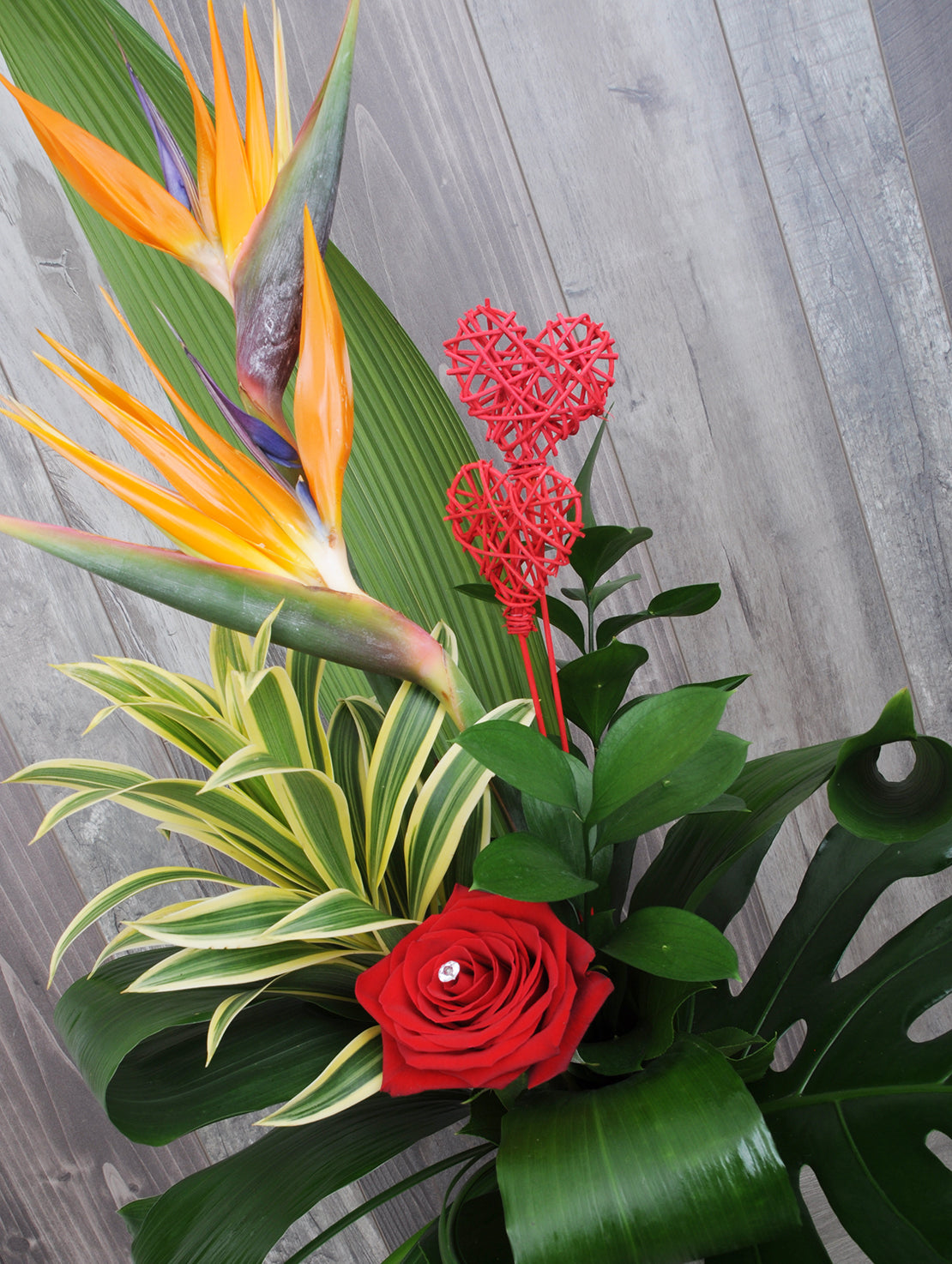 Bouquet de fleurs exotiques pour la St-Valentin