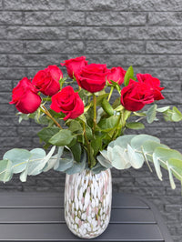 BQT042 douzaine de roses à l'européenne