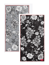 Serviette Solem fleures noires et blanches