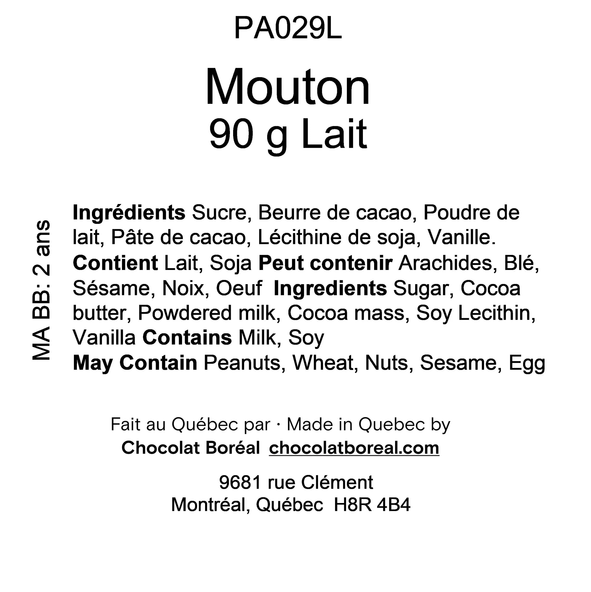 Mouton Easter chocolate