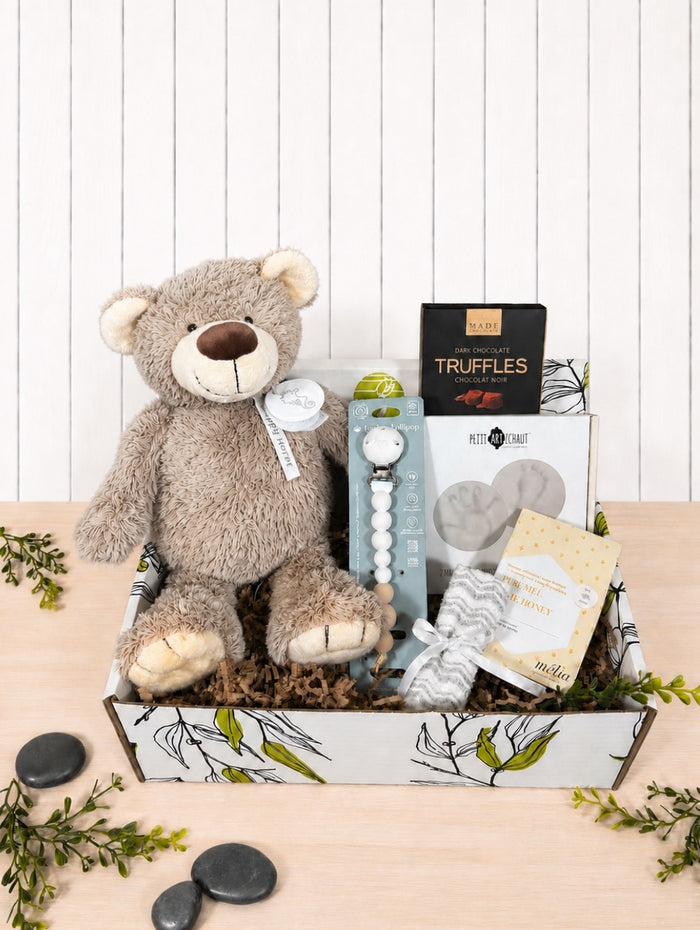 NAI079 Boîte cadeau pour bébé mon premier ourson en peluche