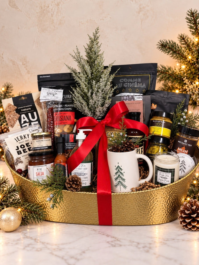 NOE372 Panier cadeau festif et raffiné 