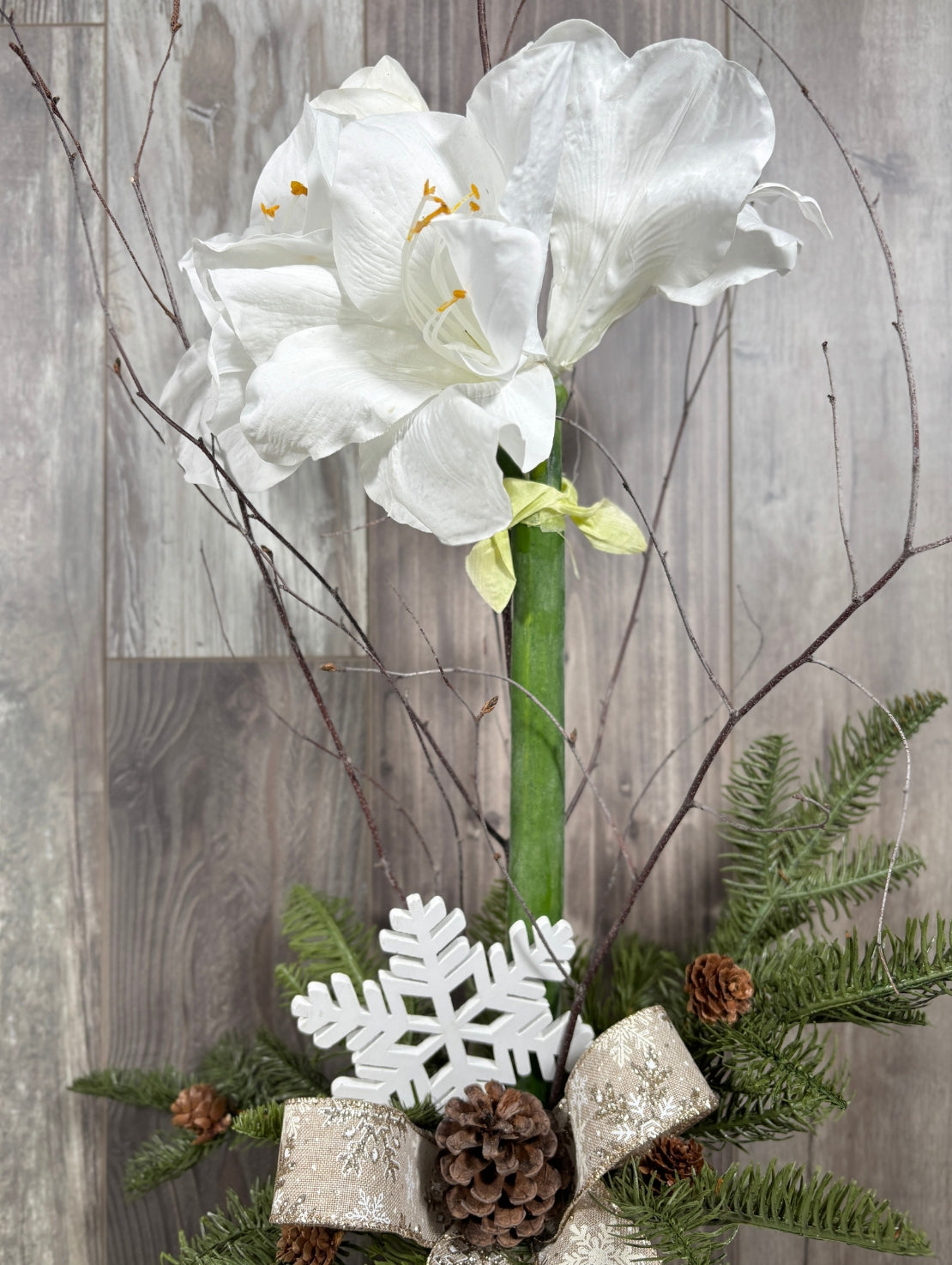 NOE408 Bouquet de fleurs hivernal et permanent