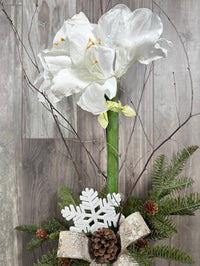 NOE408 Bouquet de fleurs hivernal et permanent