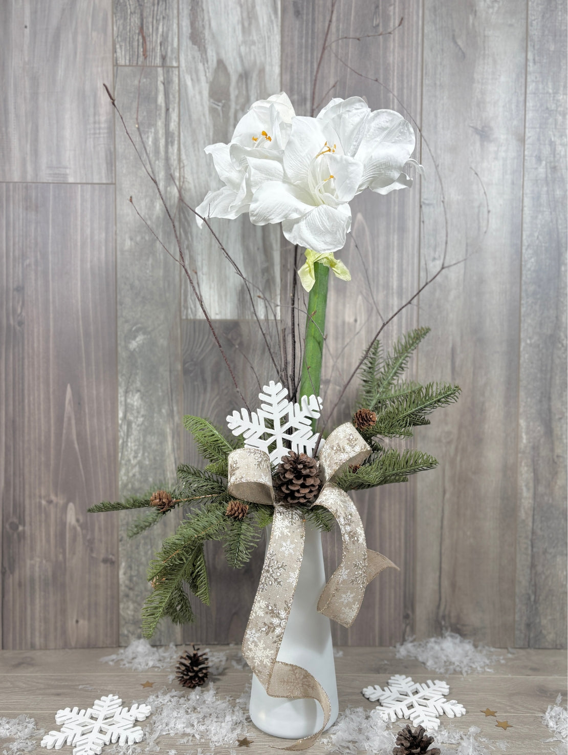 NOE408 Bouquet de fleurs hivernal et permanent