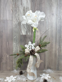 NOE408 Bouquet de fleurs hivernal et permanent