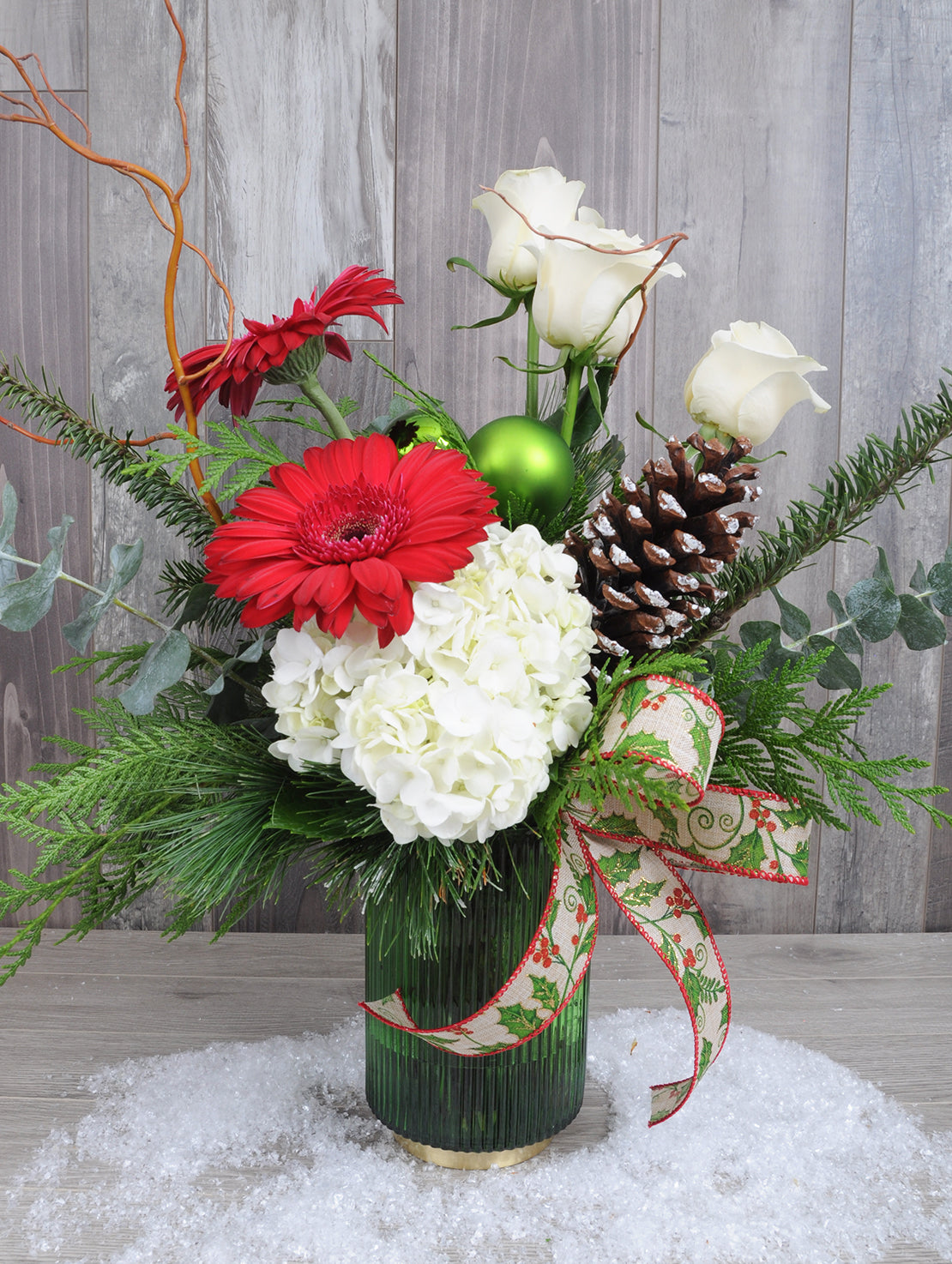 Bouquet de fleurs hiver festif