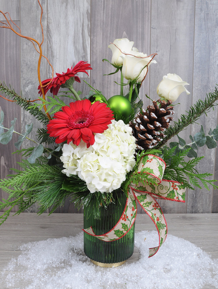 Bouquet de fleurs hiver festif