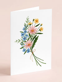 CAR002 carte de souhaits québécoise bouquet pastel