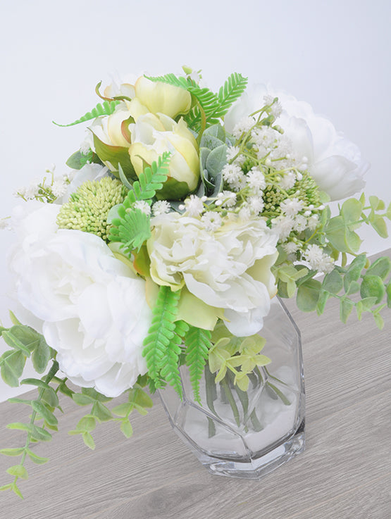 CAD030 fleurs permanentes blanc doux
